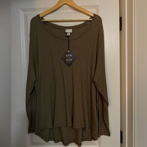 Ava & Viv Taupe Long Sleeve Top